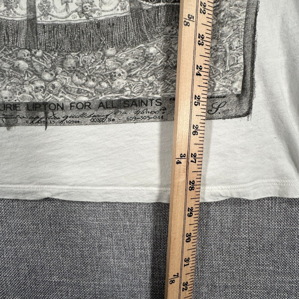 AllSaints x Laurie Lipton Queens of Bones Tee Womens 12 White Skeleton Graphic - Picture 7 of 11
